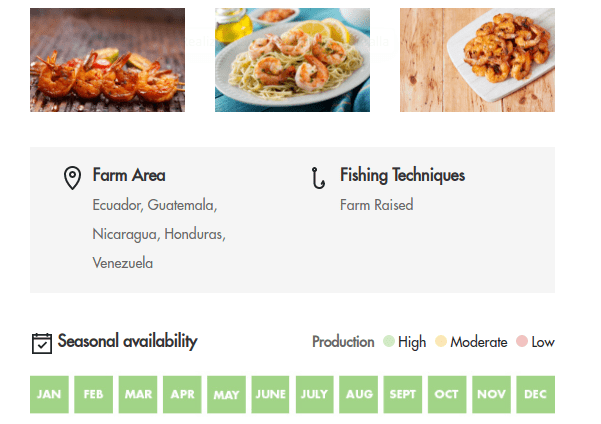 Seafood white shrimp