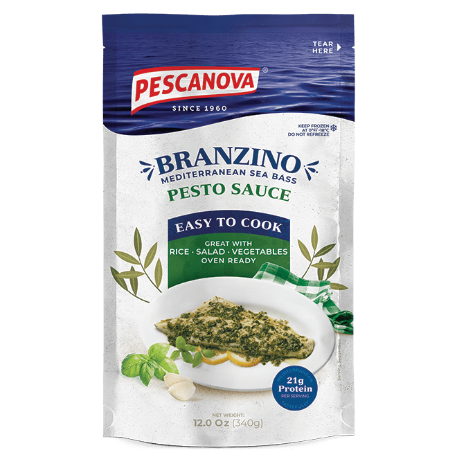 Branzino with Pesto Sauce