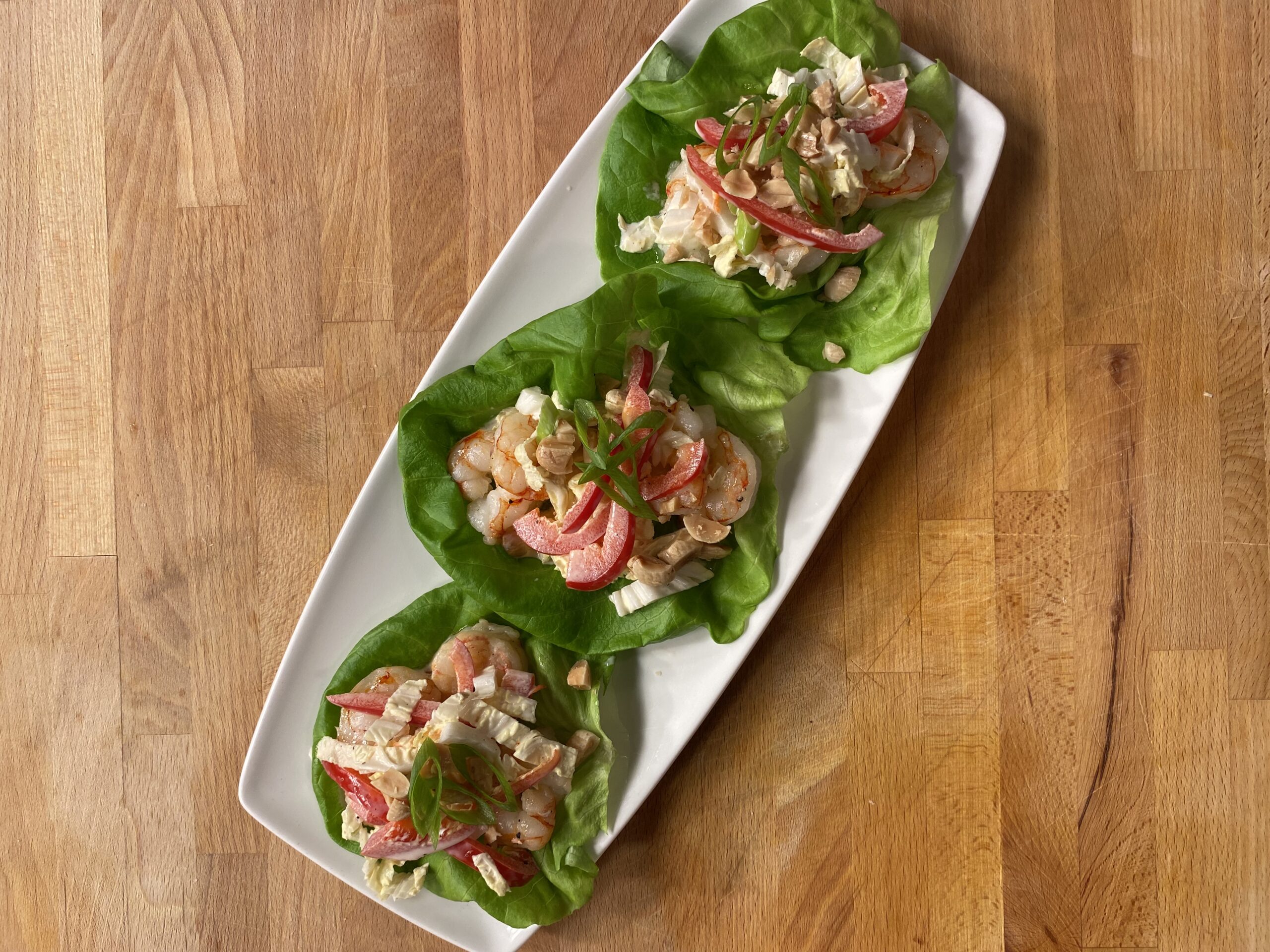 Roasted Argentine Red Shrimp in Lettuce Cups