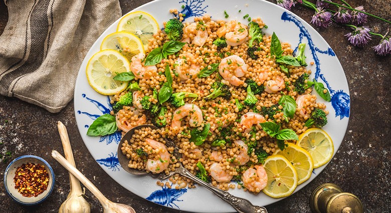 Butter & Garlic Shrimp with Couscous and Broccoli