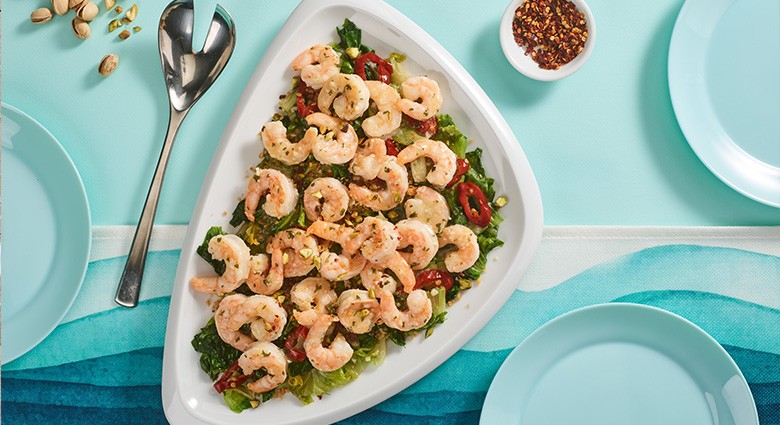 Salted Butter & Garlic Shrimp with Escarole