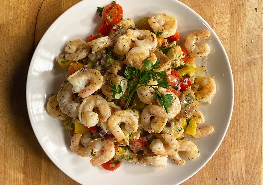 Citrus Herb Shrimp with Panzanella Salad