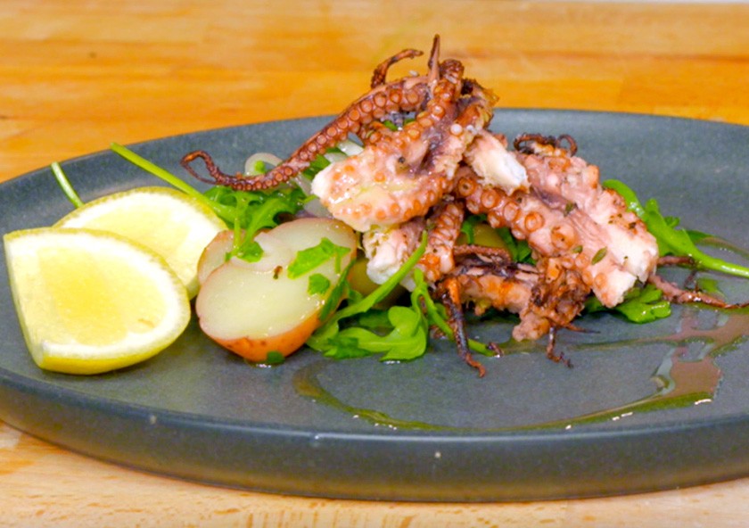 Charred Octopus with Citrus Fingerling Potato Salad